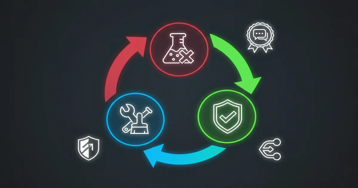 TDD cycle enforced by Superpowers: RED (write failing test) → GREEN (write implementation) → REFACTOR