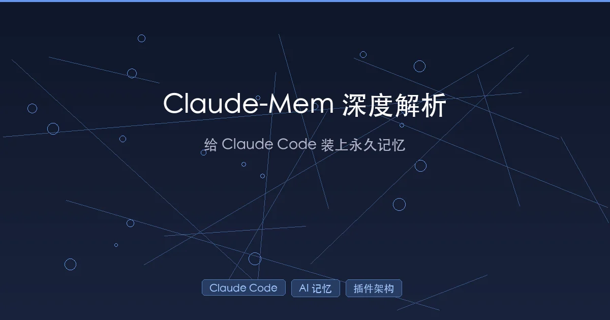 Claude-Mem 深度解析：给 Claude Code 装上永久记忆的插件架构图