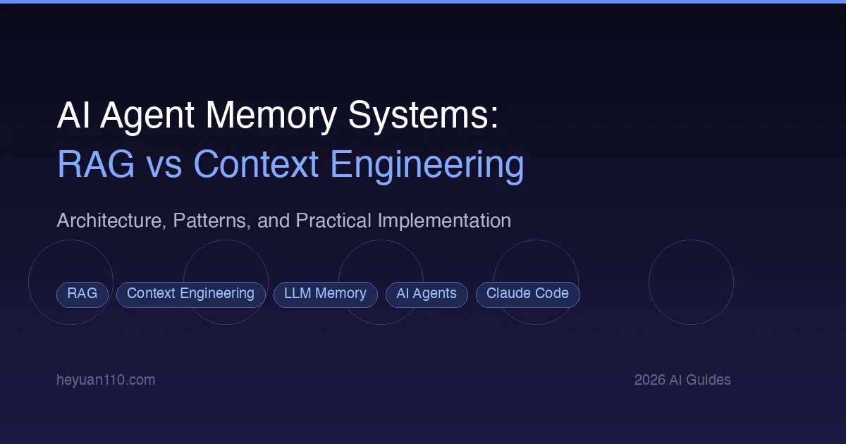 AI Agent 记忆系统对比：RAG 检索管线与上下文工程方案的架构差异