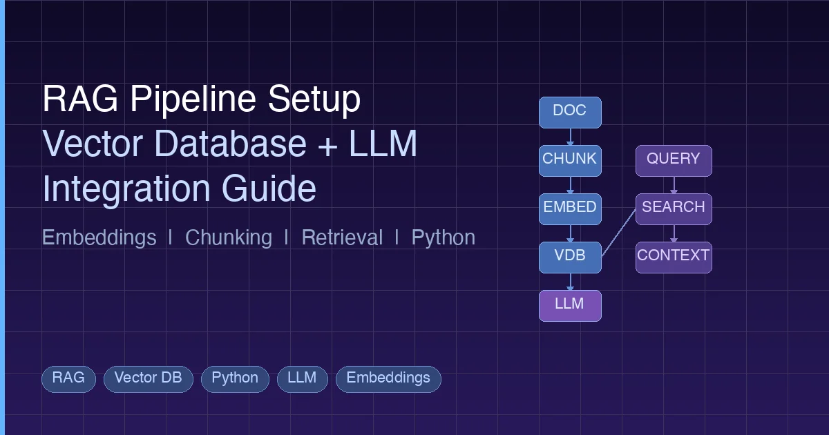 RAG 管道架构图：展示文档处理、向量存储和 LLM 集成工作流