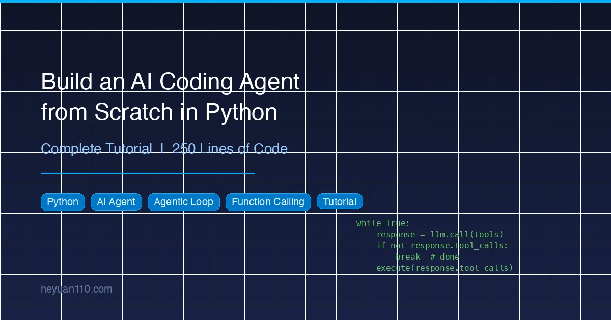 Build an AI coding agent from scratch in Python — complete tutorial with agentic loop and tool use