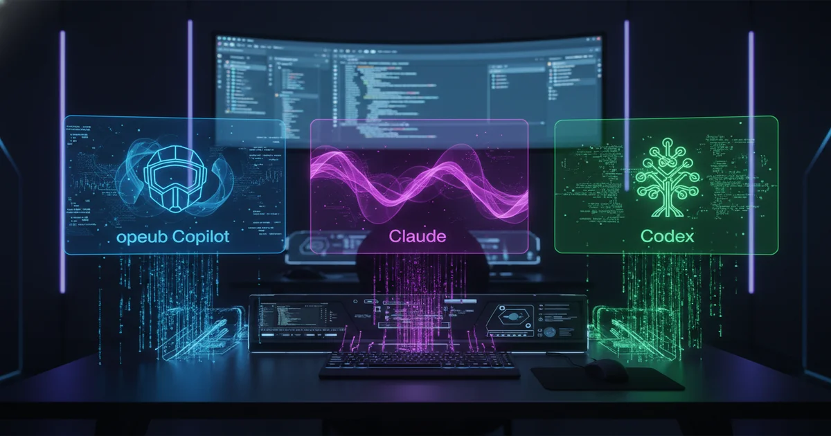 GitHub Agent HQ multi-agent development dashboard showing Claude, Codex, and Copilot panels in VS Code
