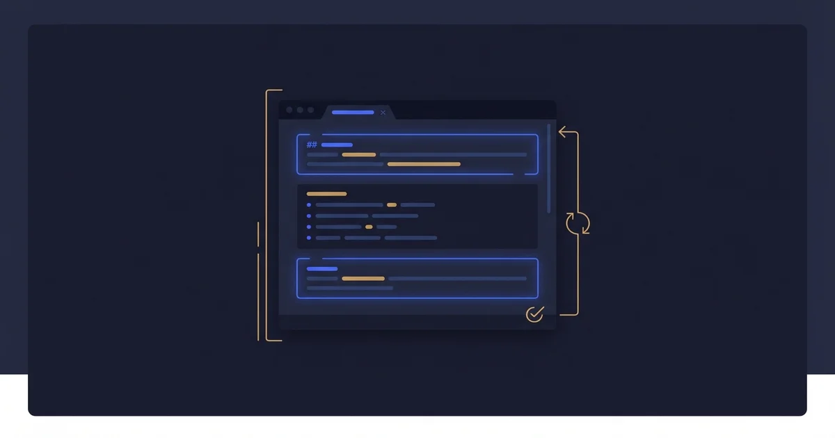 A minimalist code editor showing a concise CLAUDE.md file with harness engineering guide rails and feedback loops