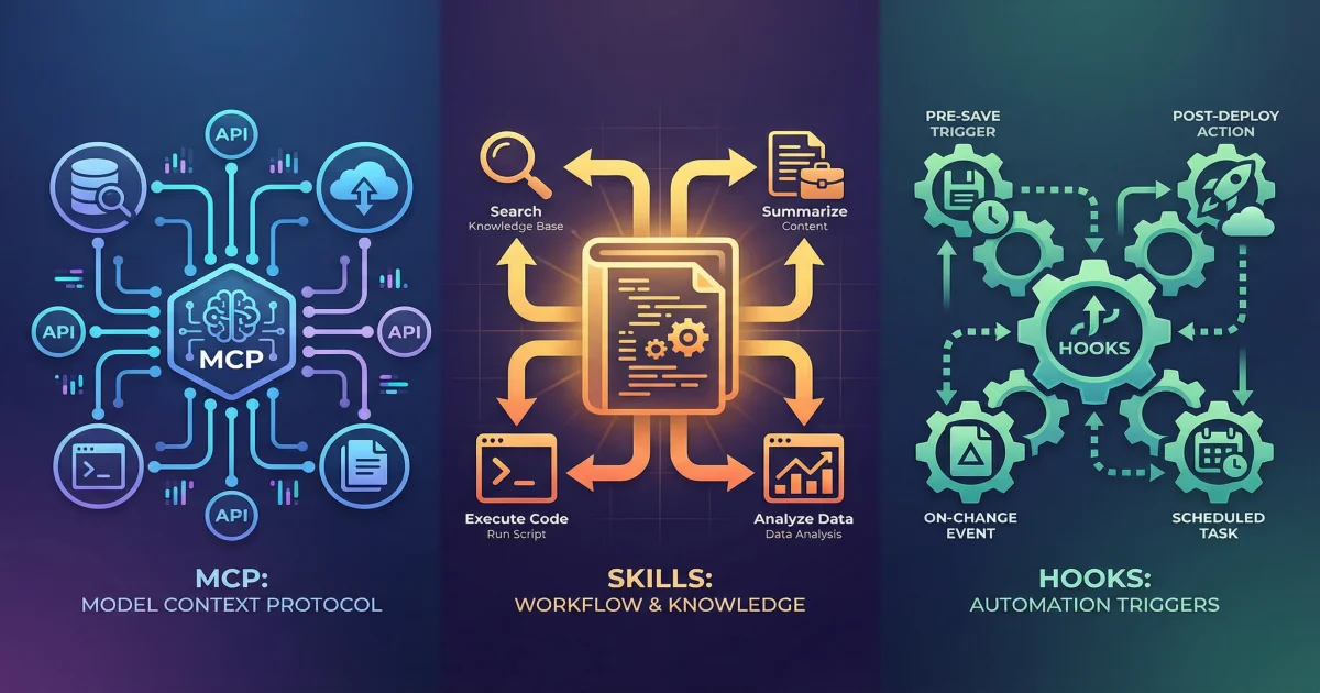MCP vs Skills vs Hooks 对比