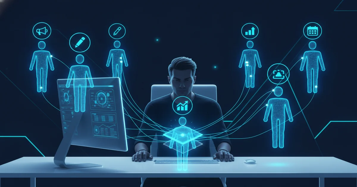 AI Agent marketing automation — one founder plus an AI team generating 2,000 customers per month