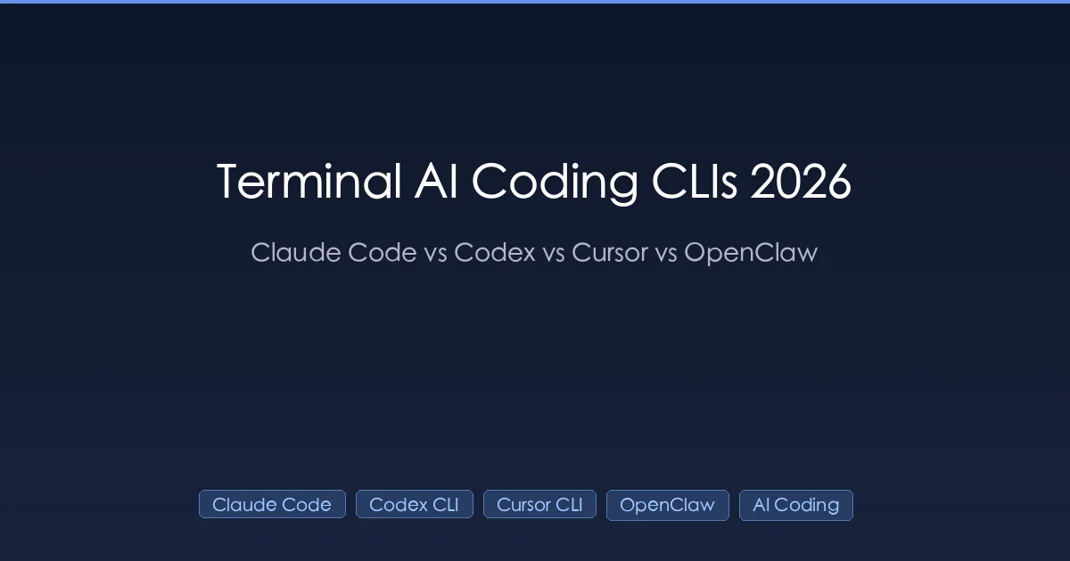 2026 terminal AI coding CLIs comparison - Claude Code vs Codex CLI vs Cursor CLI vs OpenClaw